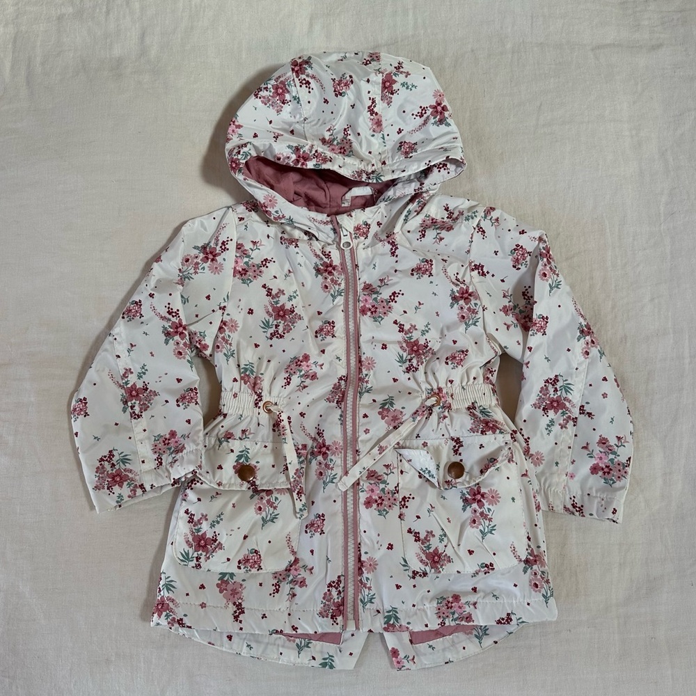 Just for You Girls Floral Rain Coat Windbreaker Jacket 18-24 Months